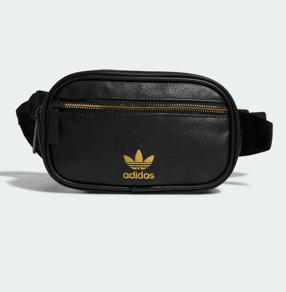 Adidas Faux Leather Waist Pack (Black-Gold) - DistriSneaks